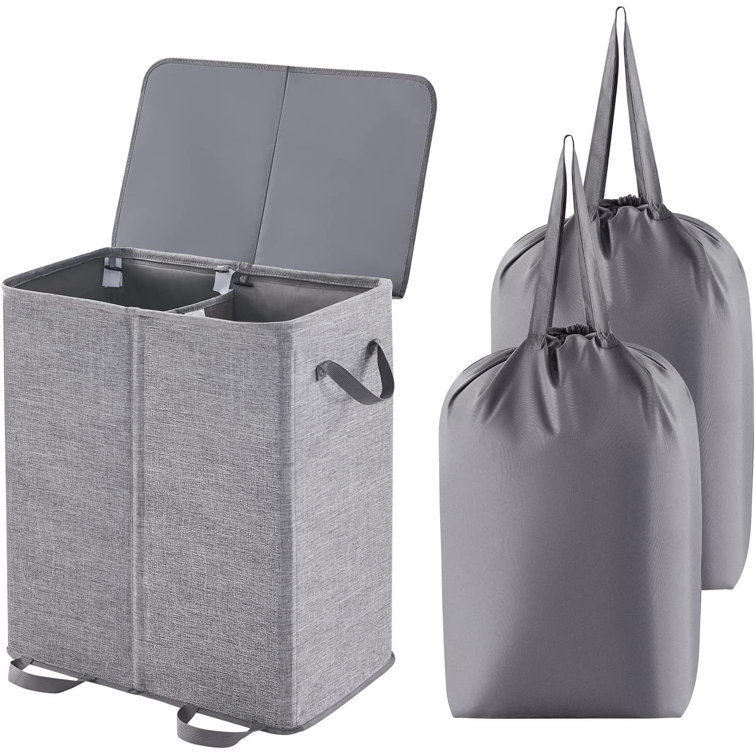 Double laundry clearance basket on wheels